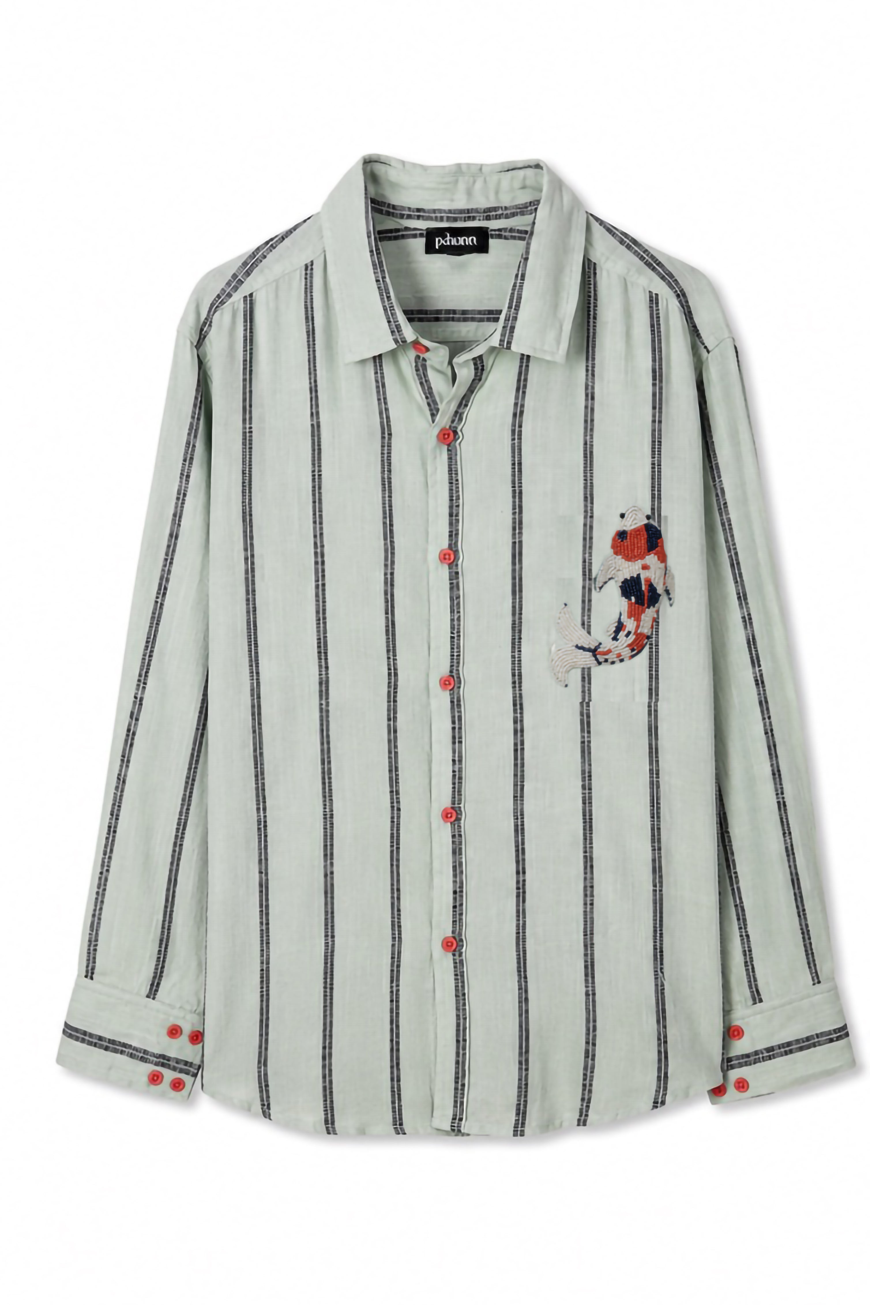 PAHUNN Tides Koi Striped Shirt