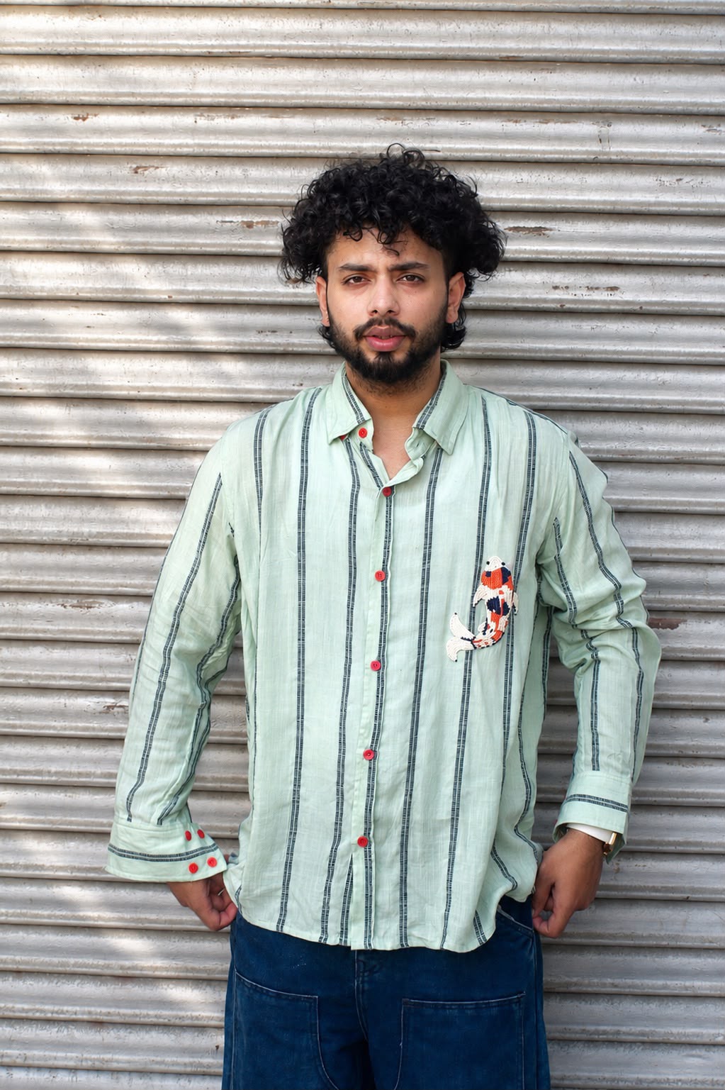 PAHUNN Tides Koi Striped Shirt
