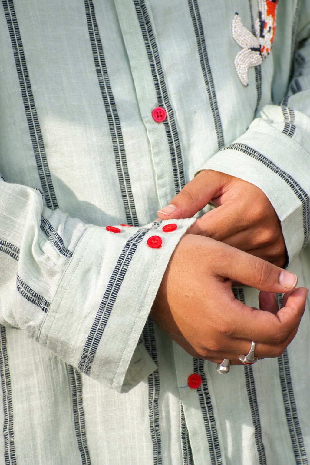 PAHUNN Tides Koi Striped Shirt