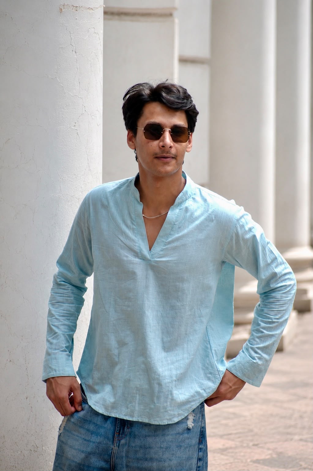 PAHUNN Sky Breeze Mandarin Shirt