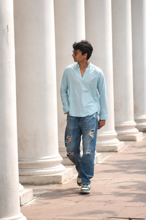 PAHUNN Sky Breeze Mandarin Shirt