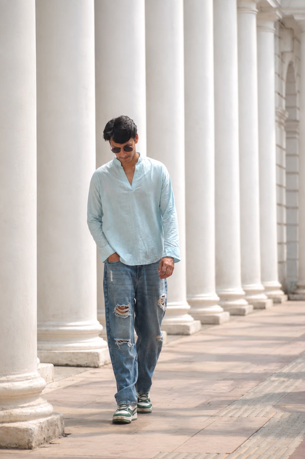 PAHUNN Sky Breeze Mandarin Shirt